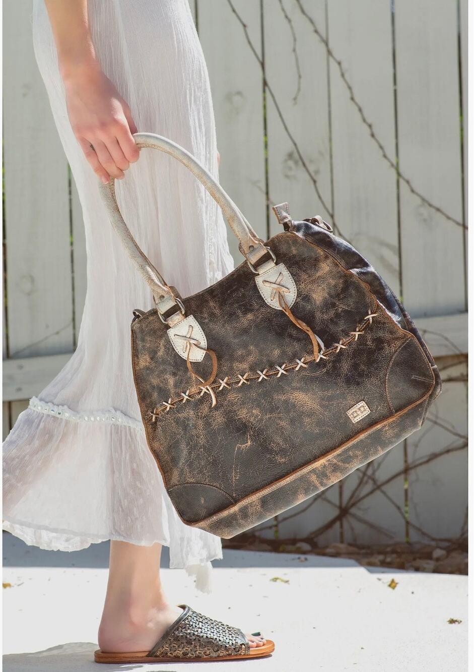 BED STU Bruna Shoulder Satchel in the Black Lux / Nectar Lux